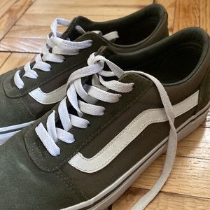 Olive green Vans sneakers